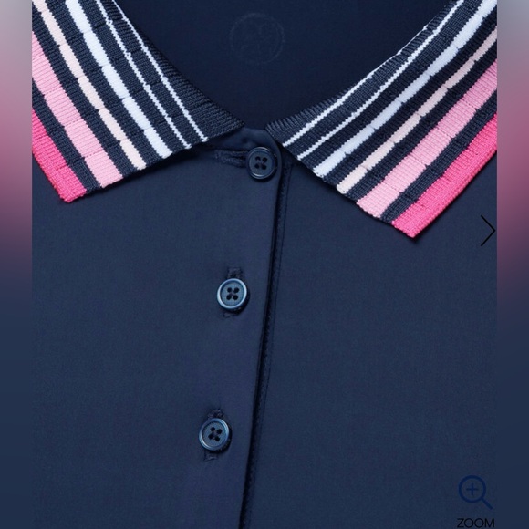 G/FORE Navy and Pink Trim Polo Shirt-XS NWOT - Picture 6 of 8